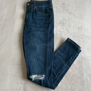 Wild Fable High-Rise Dark Wash Skinny Jeans with Knee Distress